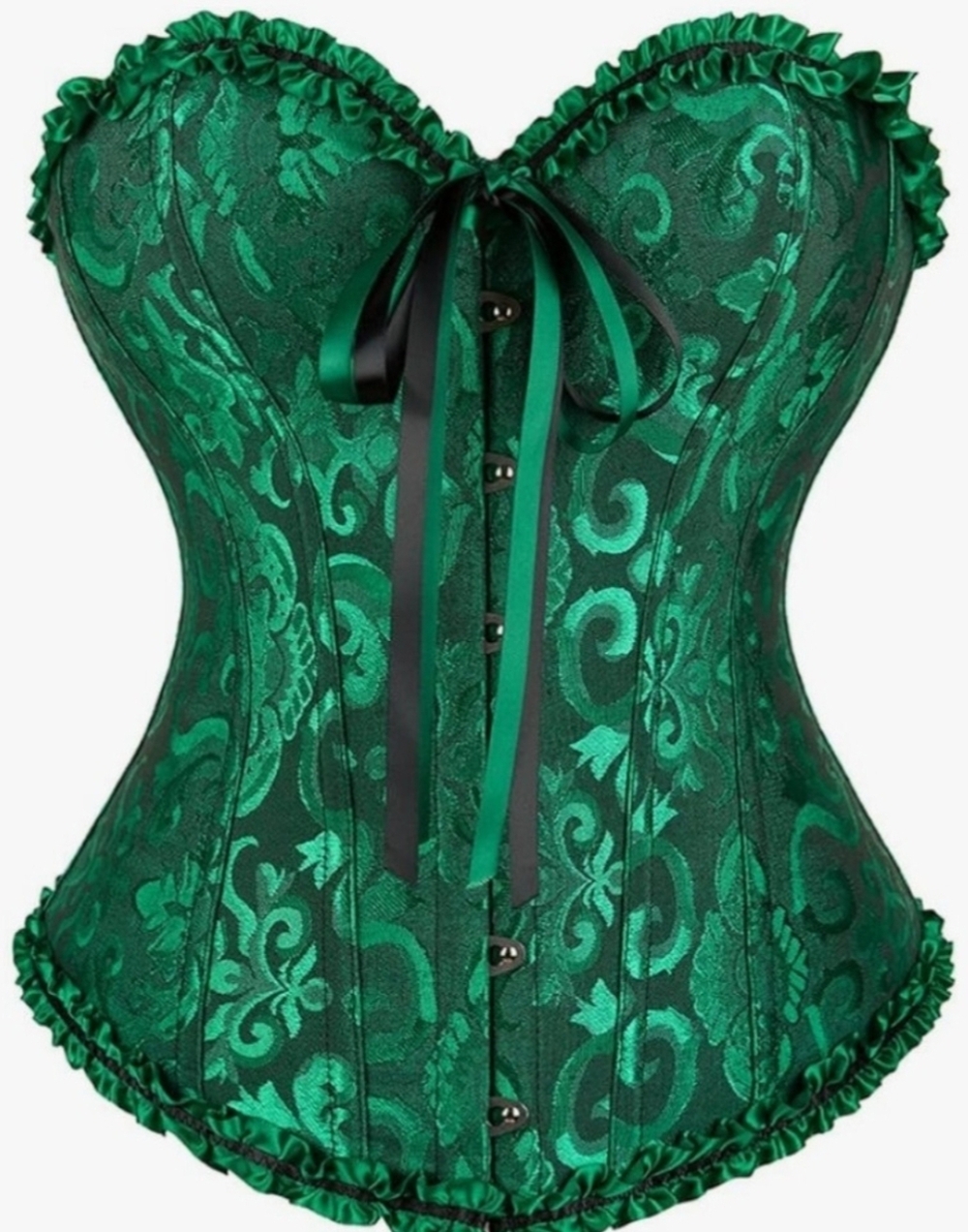 Women's Lace Up Boned Overbust Corset Bustier Lingerie Bodyshaper Top